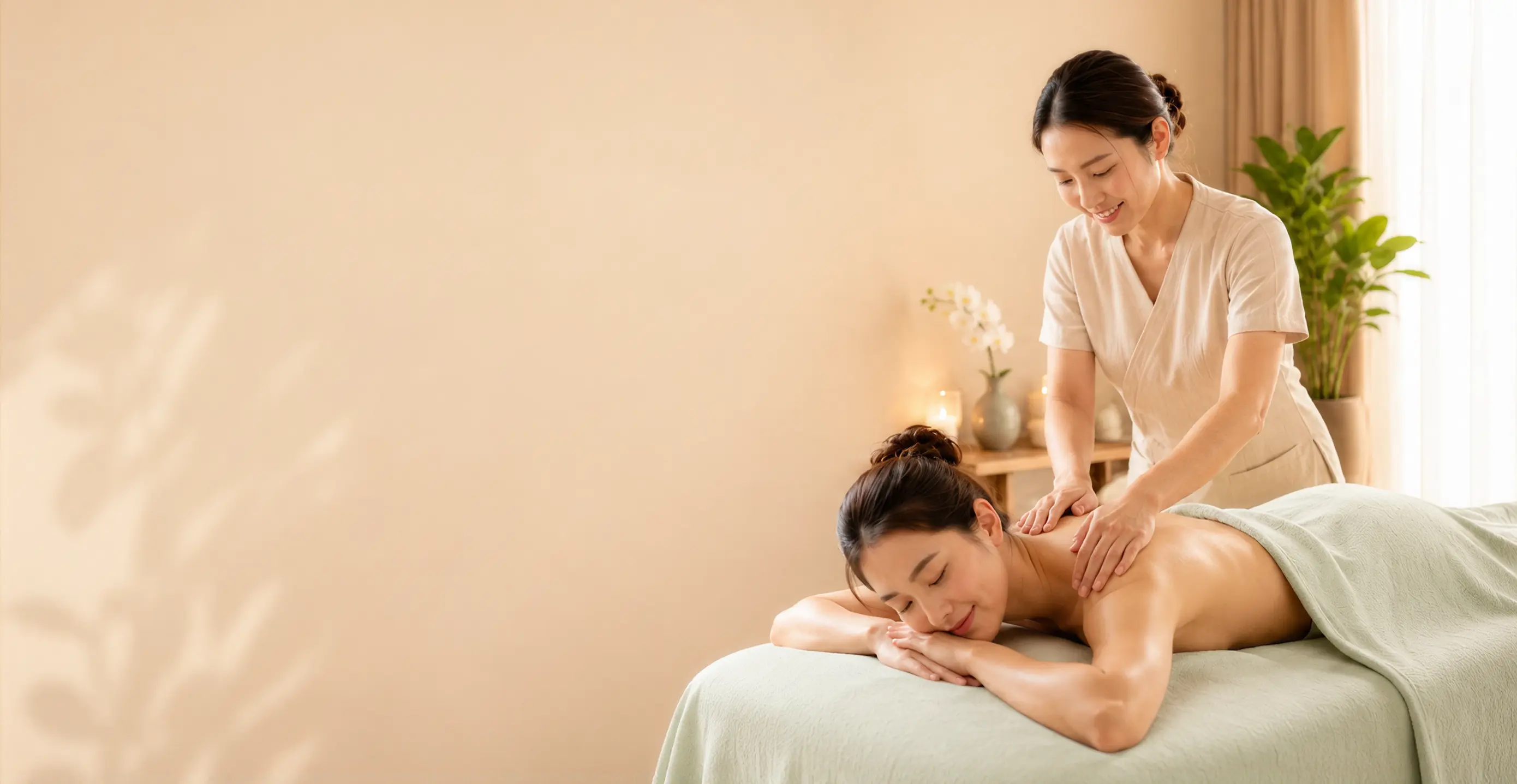 Thai massage treatment in a calm, restorative setting
